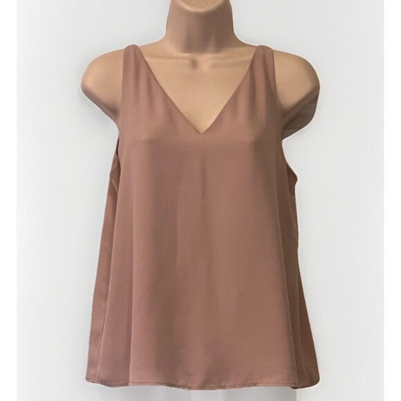 Express V Neck Sleeveless Strappy Back Top Womens XS Blush Pink Summer Beachy - Picture 1 of 6